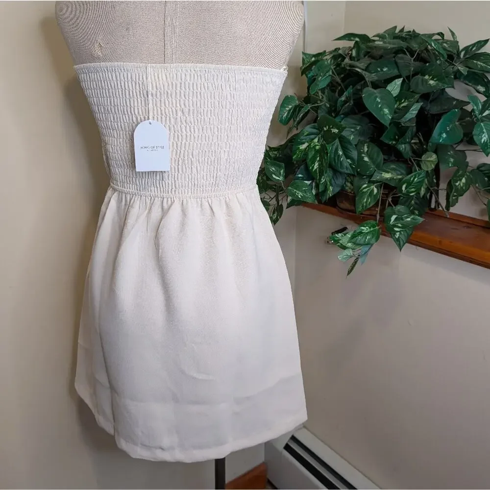 Song of Style by Aimee Song Strapless Smocked Mini Dress | NWT | Revolve L